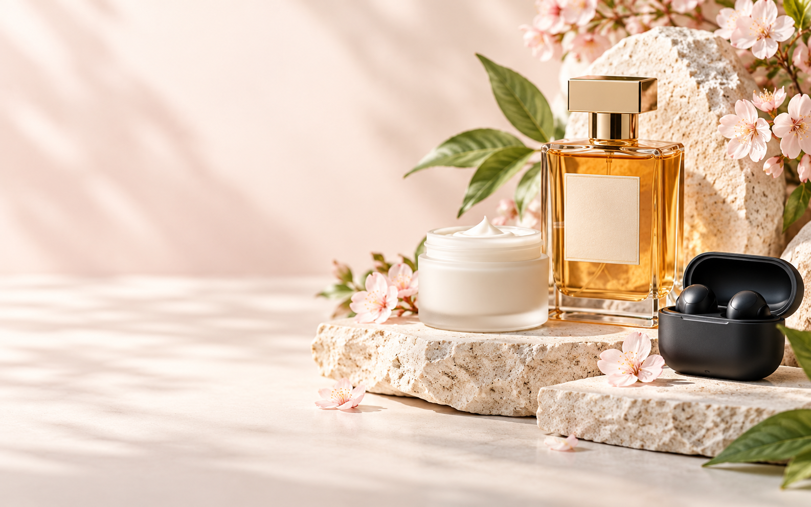 Beauty essentials, fragrance and everyday technology
